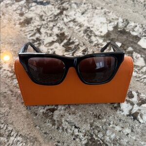 Stylish Black Sunglasses with Orange Case